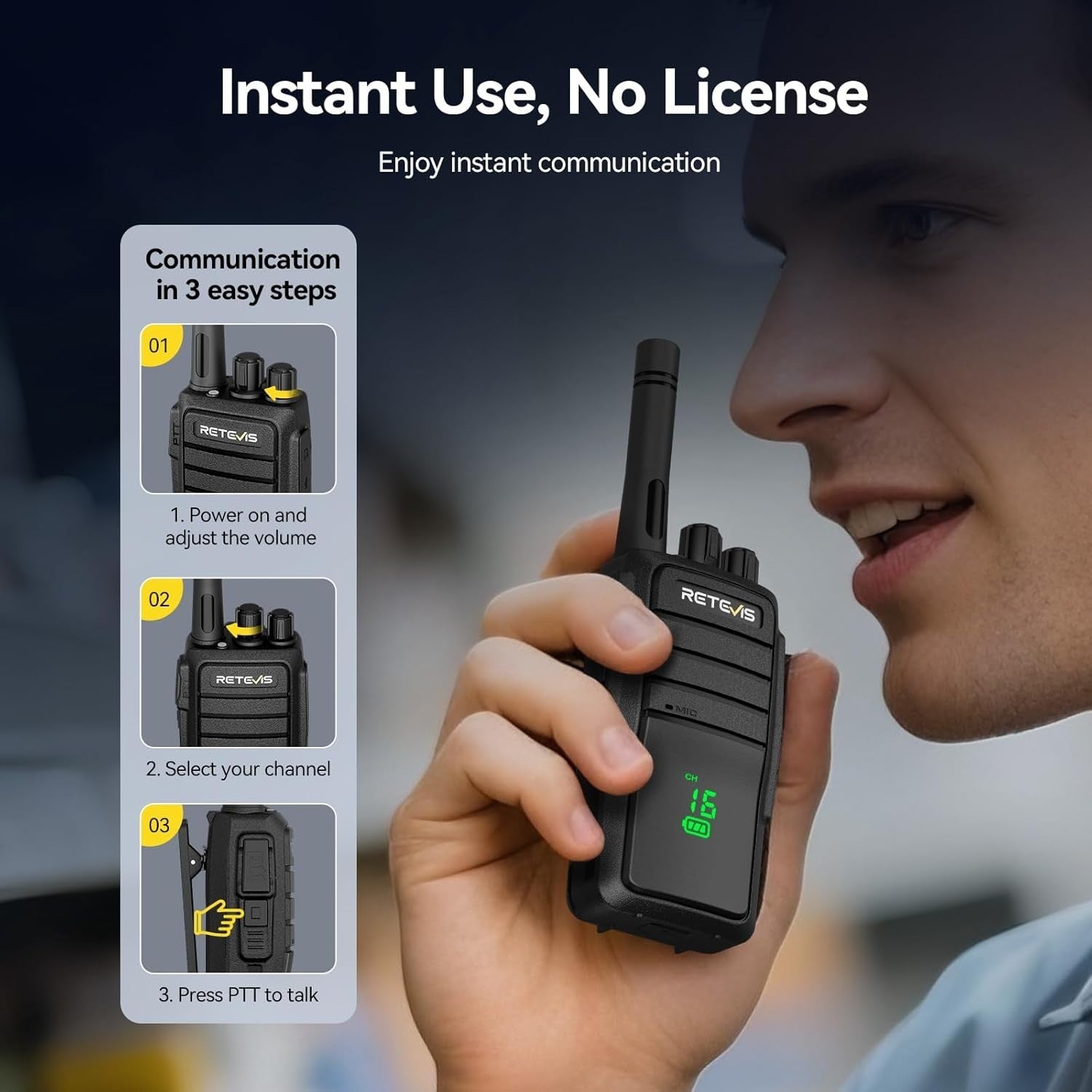 IP54 Walkie Talkies Hidden Screen Type C 6 Way Charger 6 Pack Radio