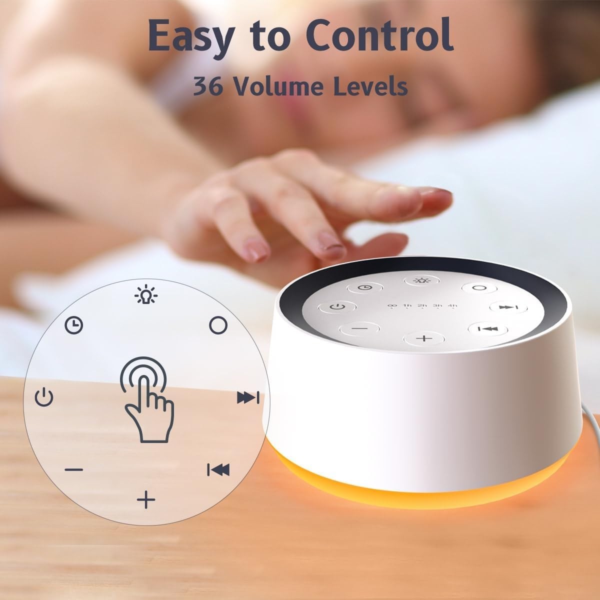 White Noise & Brown Noise Machine – 30 Soothing Sounds with Night Light