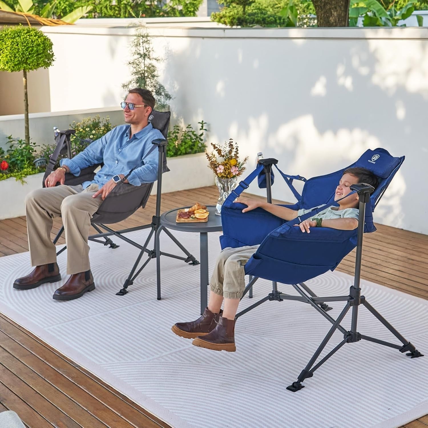 Folding Swing Hammock Chair Outdoor Rocker 180KG Heavy Duty Padded Seat
