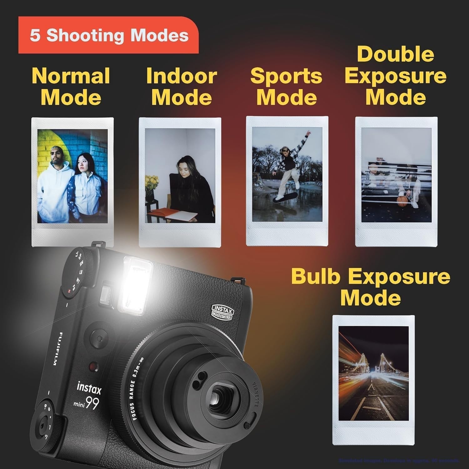 Instant Camera Bundle Black 40 Film Shots Case Album Vintage Kit