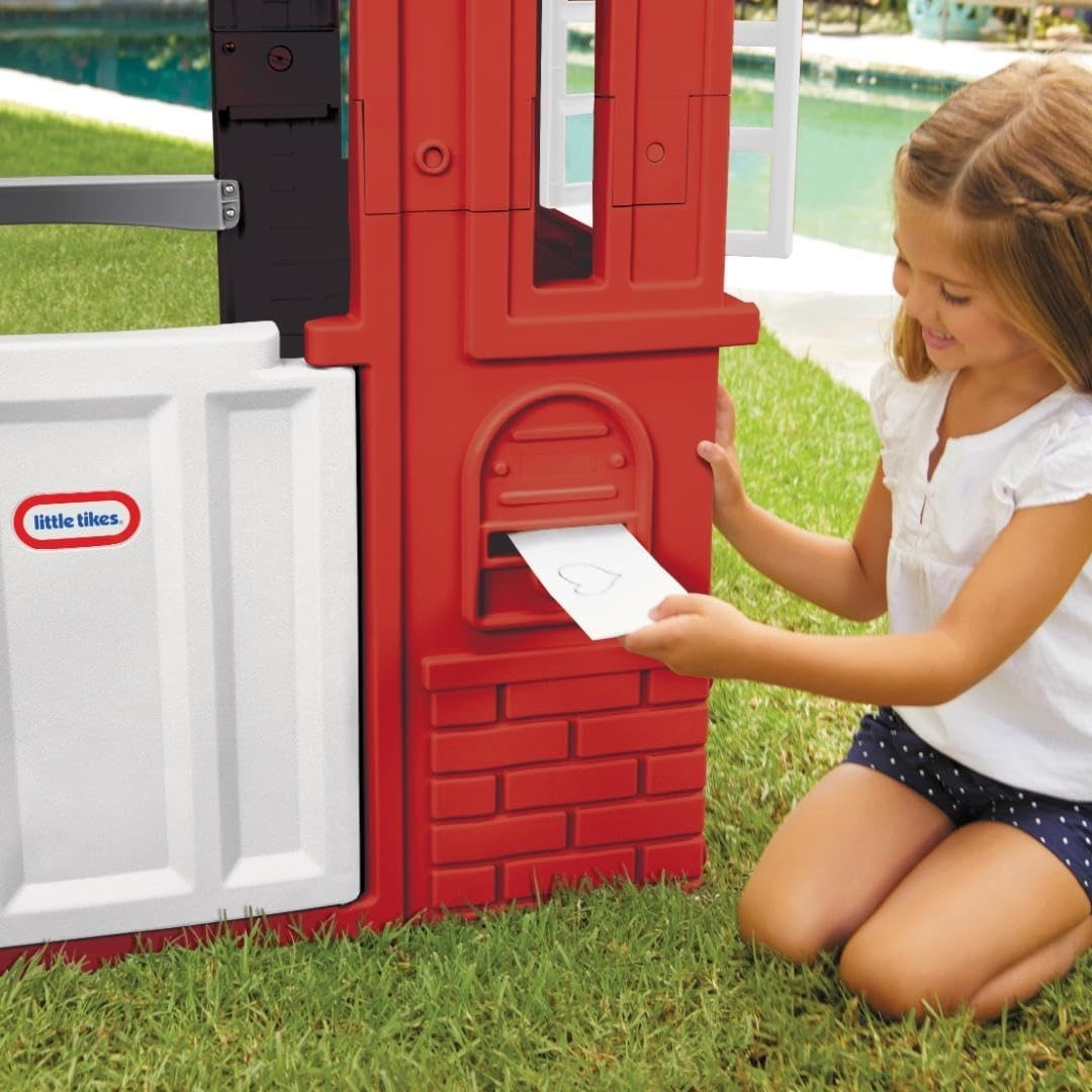 Kids Cottage Playhouse Red Indoor Outdoor Plastic House Age 2+