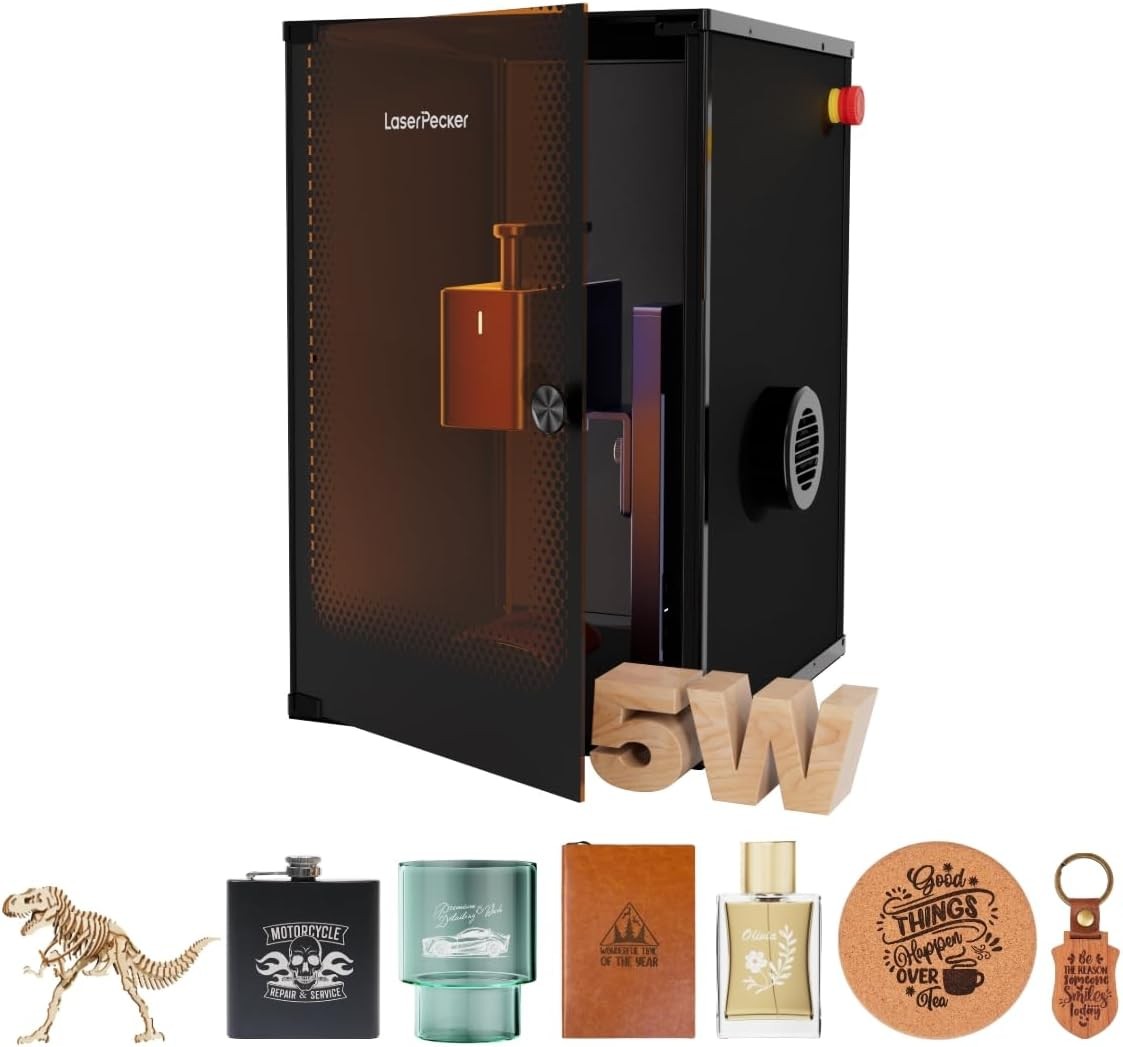 Enclosed Laser Engraver Cutter High Precision 600mm/s Desktop Wood Leather