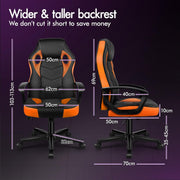 Ergonomic Gaming Chair Recliner w/ Footrest Lumbar Support PU