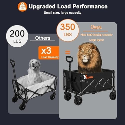 100L Folding Festival Trolley Wagon 159kg Load Camping Cart Wheels