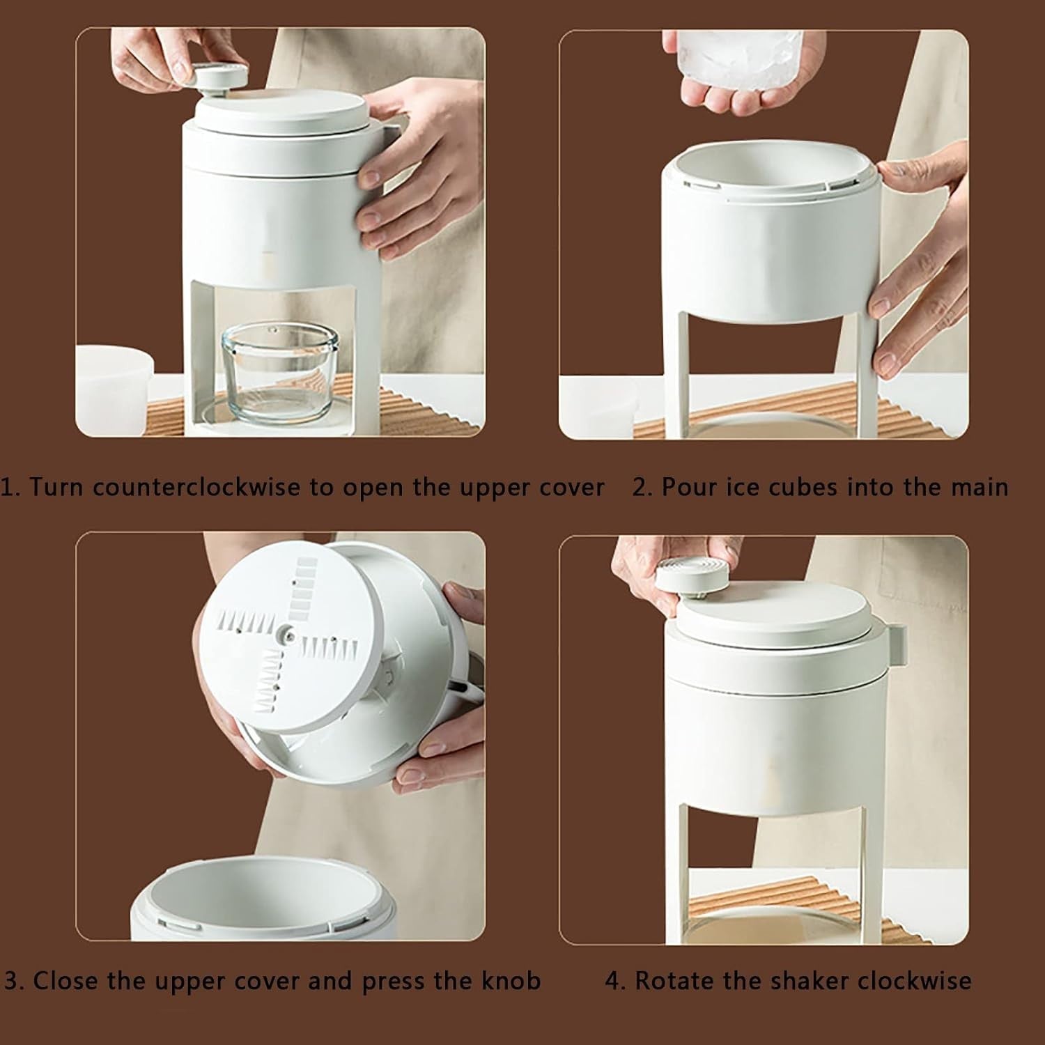 Manual Ice Crusher Snow Cone Maker Hand Crank Shaved Ice Machine