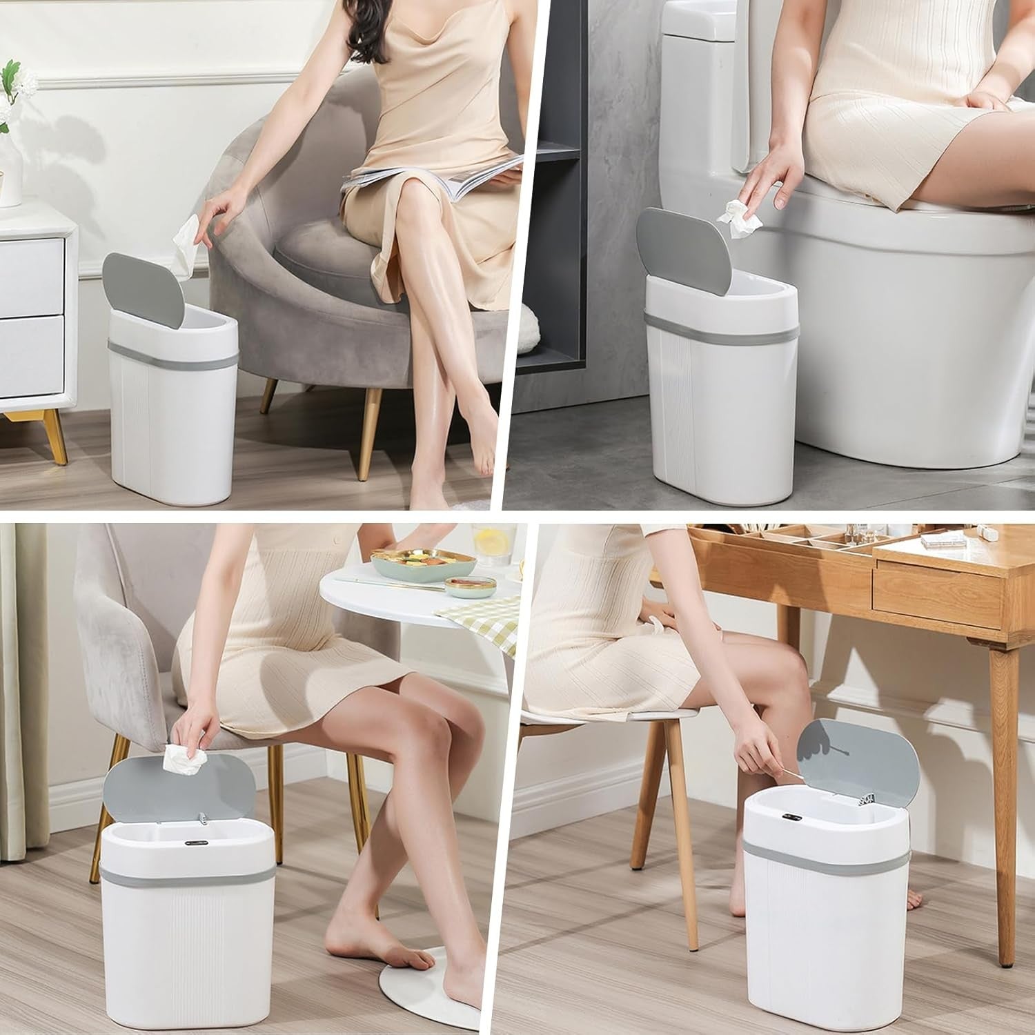 12L Automatic Touchless Bathroom Bin Motion Sensor Waterproof