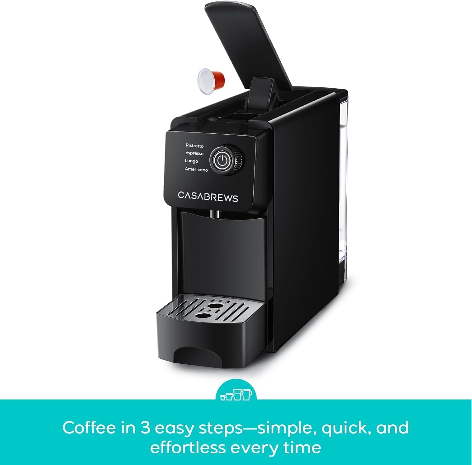 20 Bar Single Serve Espresso Machine for Pods Compact 4 Size Brewer 20oz Tank