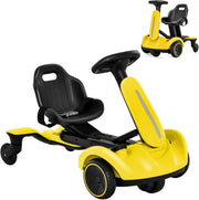 Kids Electric Drift Go Kart 6V Ride On Car 360 Spin Adjustable Seat Yellow