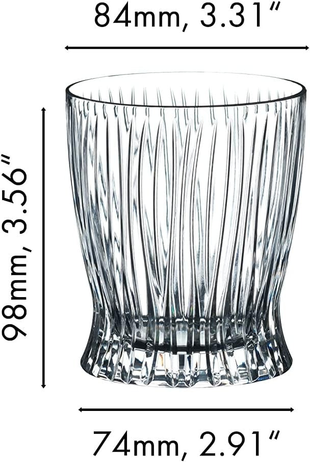 Fire Design Crystal Whisky Tumblers Set of 2 | 10oz Heavy Base Old Fashioned Gla