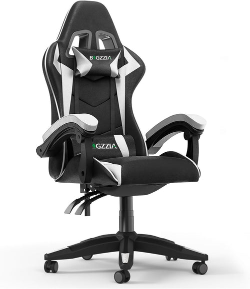Ergonomic Gaming Chair White Reclining Office Chair w/ Lumbar