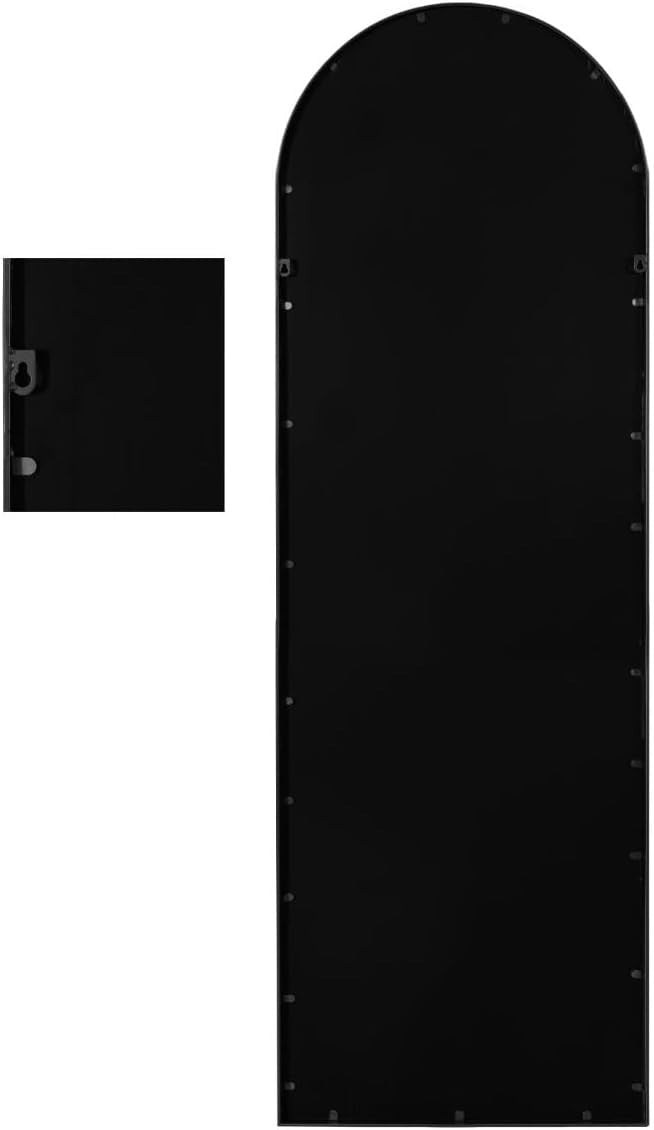 Modern Arched Black Wall Mirror 180x60cm Full Length Stylish Decor