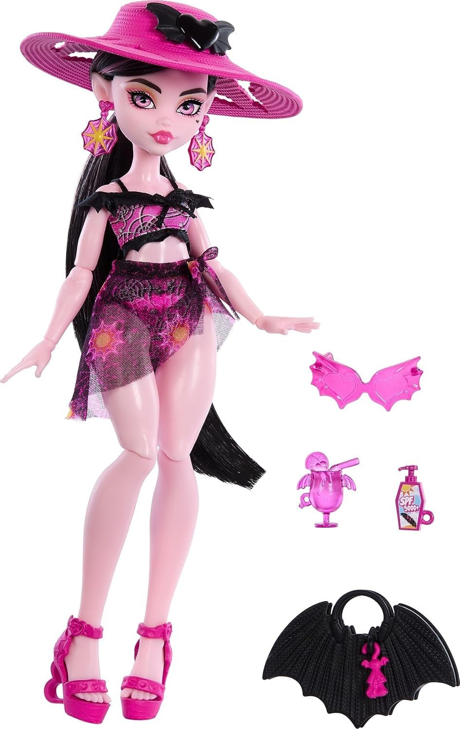 Beach Fashion Doll Swimsuit Sarong Vacation Accessories Sun Hat Tote