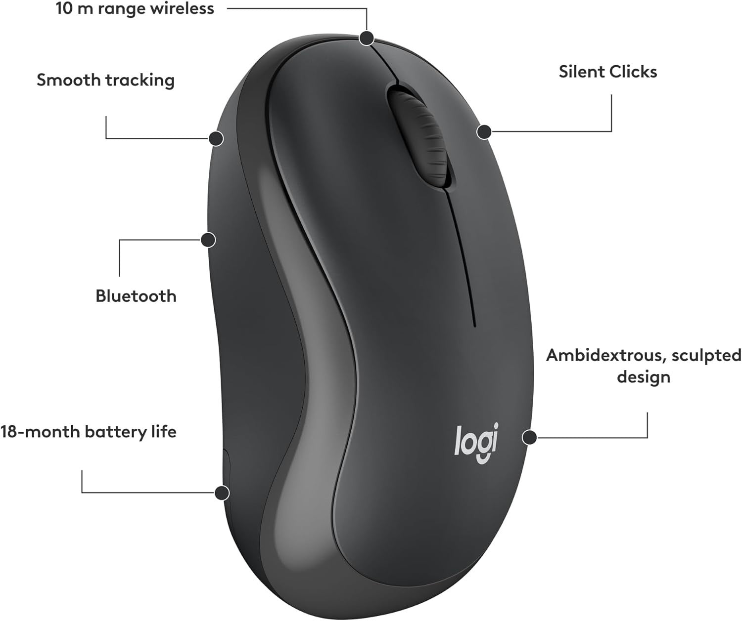 Silent Bluetooth Mouse Compact Wireless Portable Smooth Tracking Laptop PC