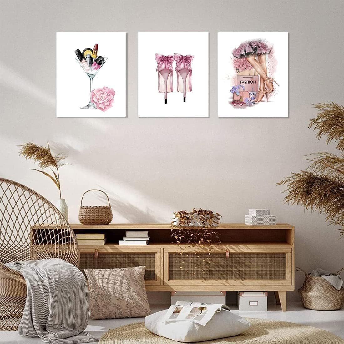 Fashion Makeup Wall Art Set of 6 Framed Girls Bedroom 8x10