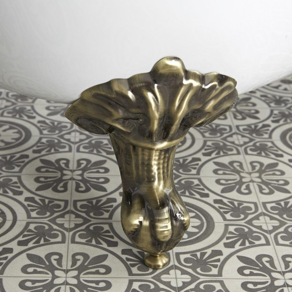 White Freestanding Double Ended Roll Top Bath 1780x825mm Gold Claw Feet