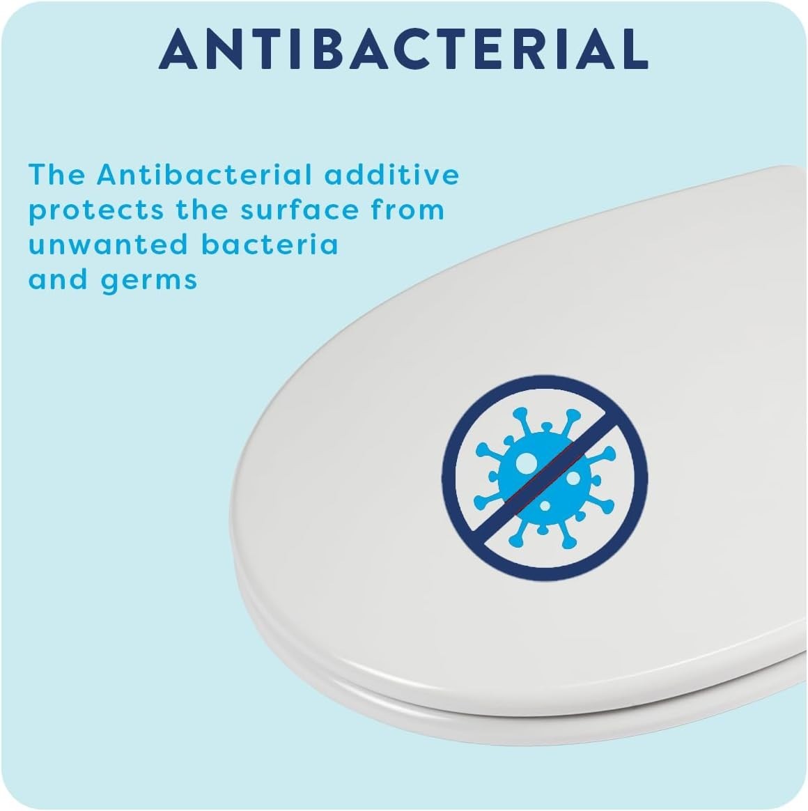 White Toilet Seat Quick Release Antibacterial Adjustable Hinges