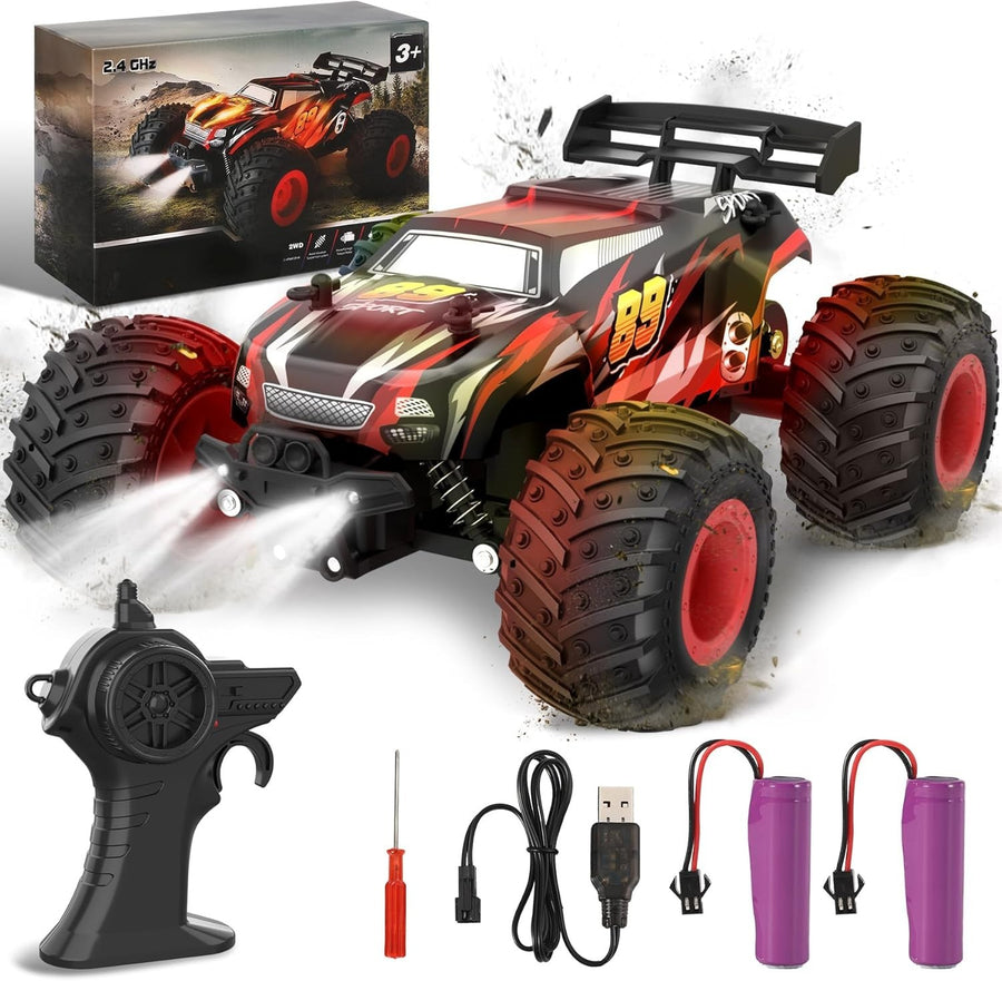 2WD RC Monster Truck 20KM/H 2.4GHz Fast Off-Road Remote Control Car Kids Toy