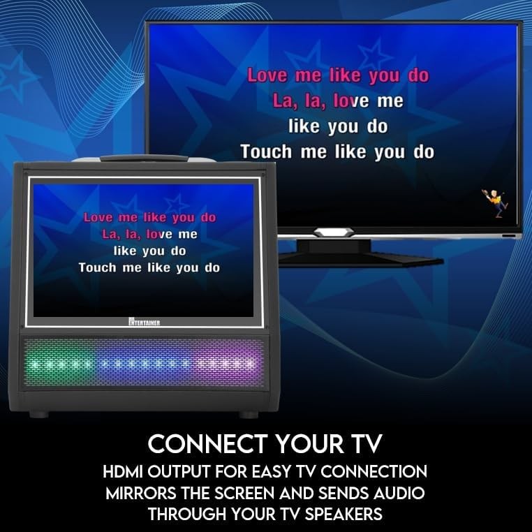 Portable Touch Screen Karaoke Machine 4 Wireless Mics Media
