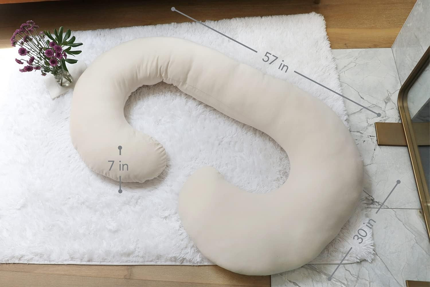 Full Body Pregnancy Pillow C Shape Maternity Support Back Hip Belly Sleep