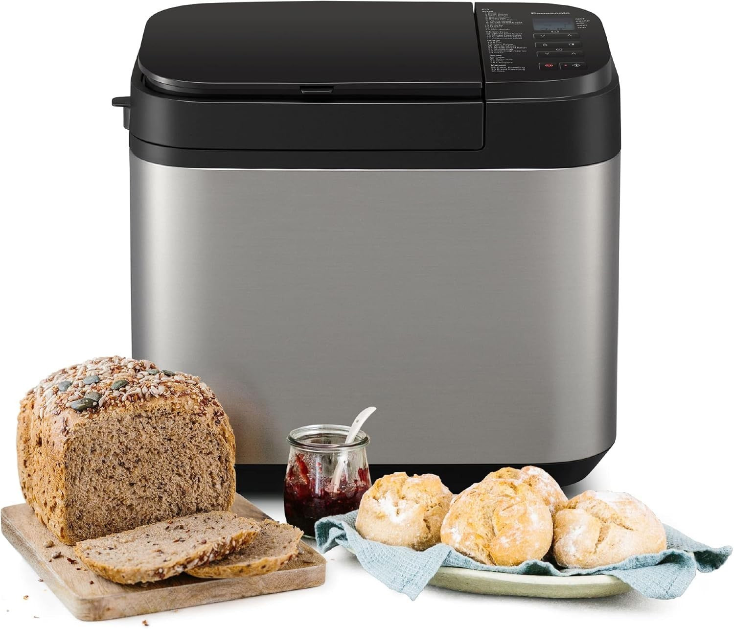 Fully Automatic Bread Maker 31 Programs Yeast Nut Dispenser Gluten-Free Silver