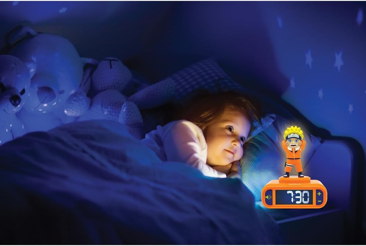 Kids Ninja Anime Alarm Clock Night Light LED Display Snooze Sounds Bedroom