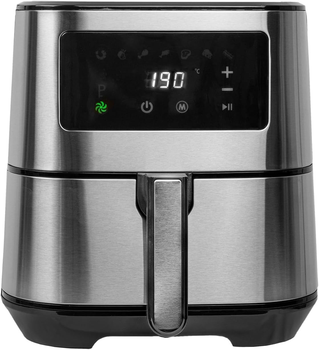 5.5L Large Air Fryer Stainless Steel | 1700W Fast Cooking | 8 Presets Digital