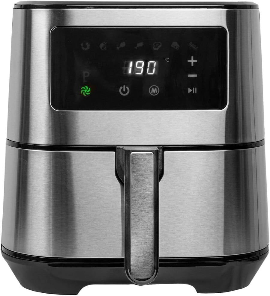 5.5L Large Air Fryer Stainless Steel | 1700W Fast Cooking | 8 Presets Digital