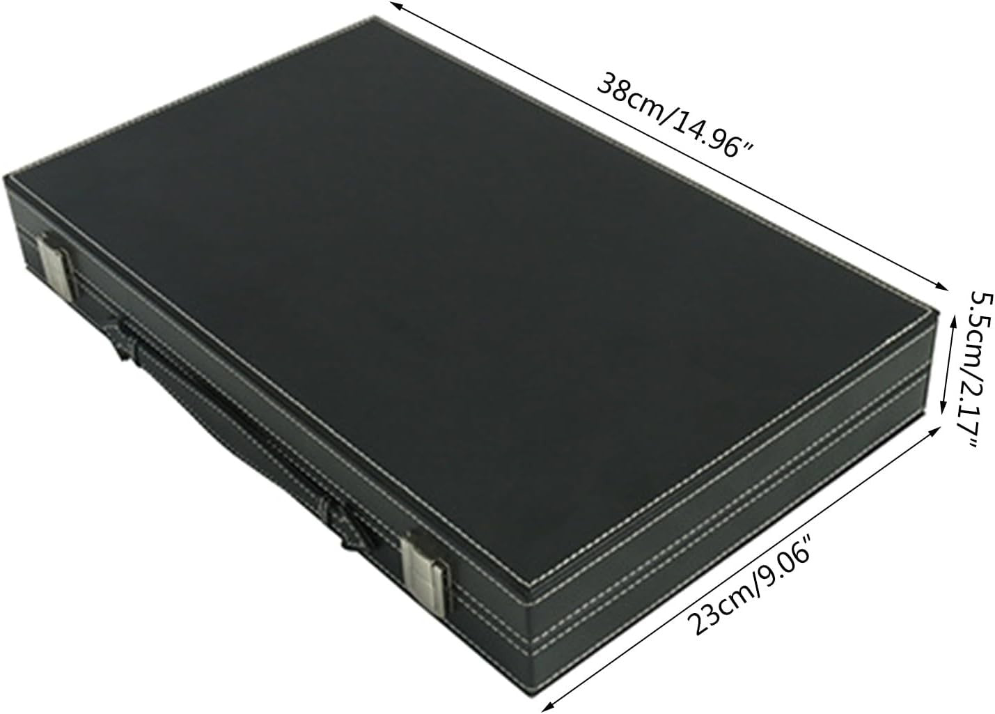 Leather Backgammon Set Folding Chess Style Case Portable Travel Strategy Game