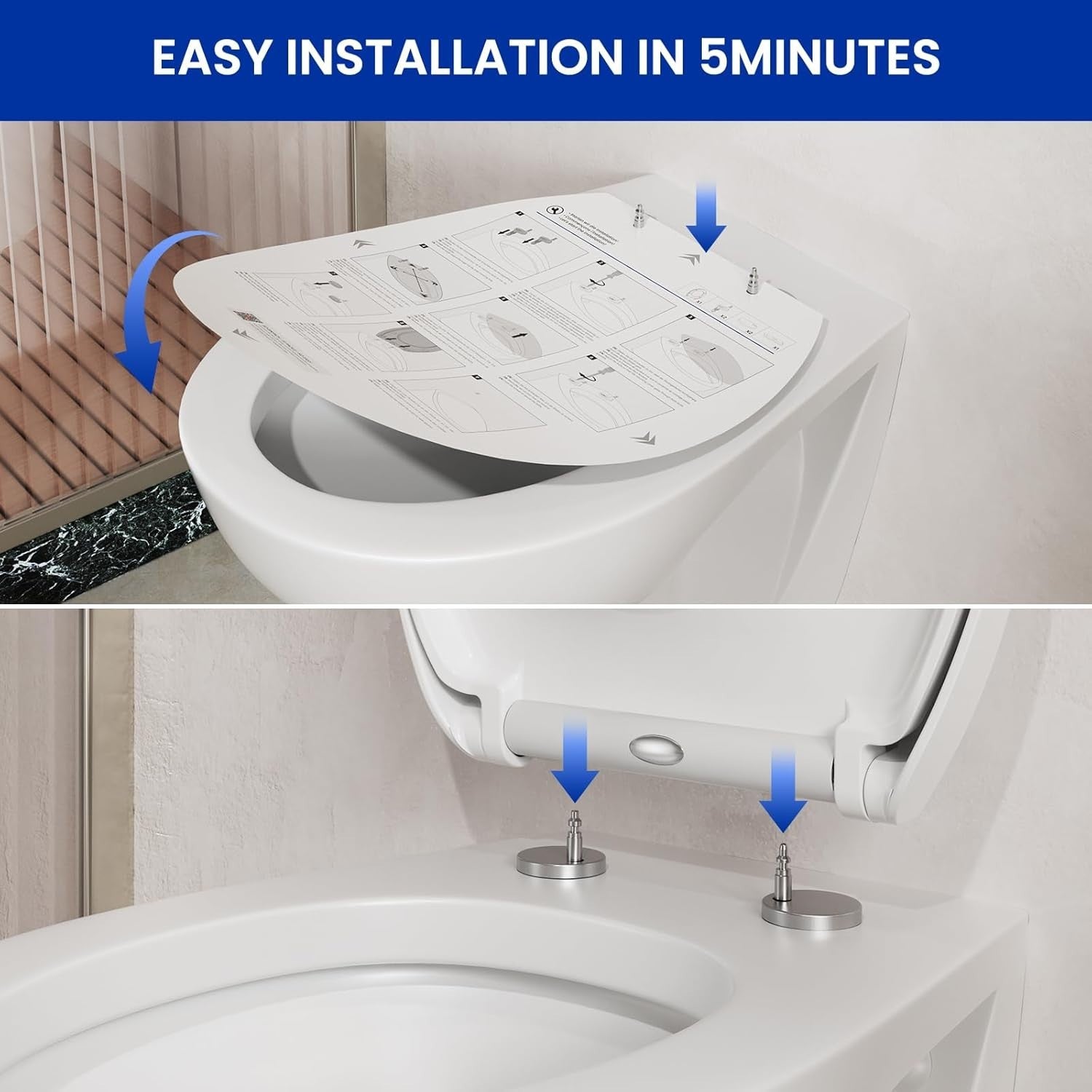 Luxury O Shape Soft Close Toilet Seat White Quick Release Heavy Duty 45x37.5cm