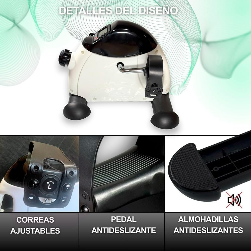 Compact Static Pedal Trainer Adjustable Resistance LCD Arm Leg