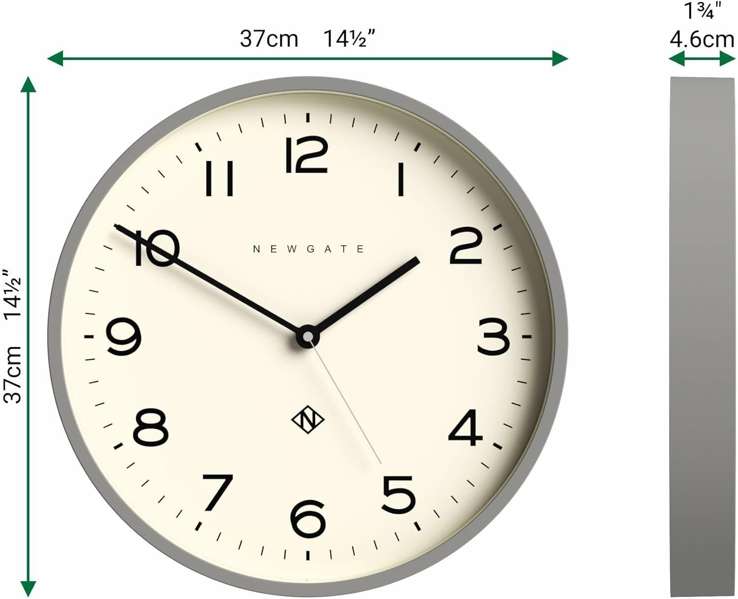 Modern Large Round Wall Clock | Easy-Read Numbers | Kitchen & Living Room