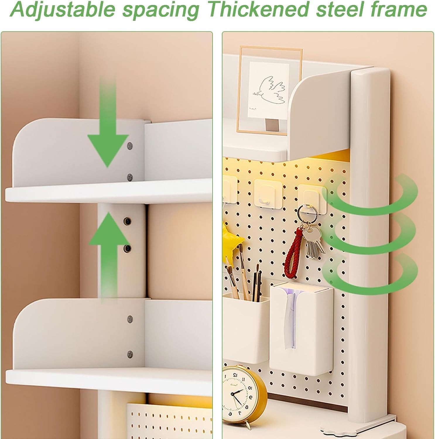 Desk Organizer Shelf 2-Tier Adjustable Desktop Hutch Storage Rack 100cm White