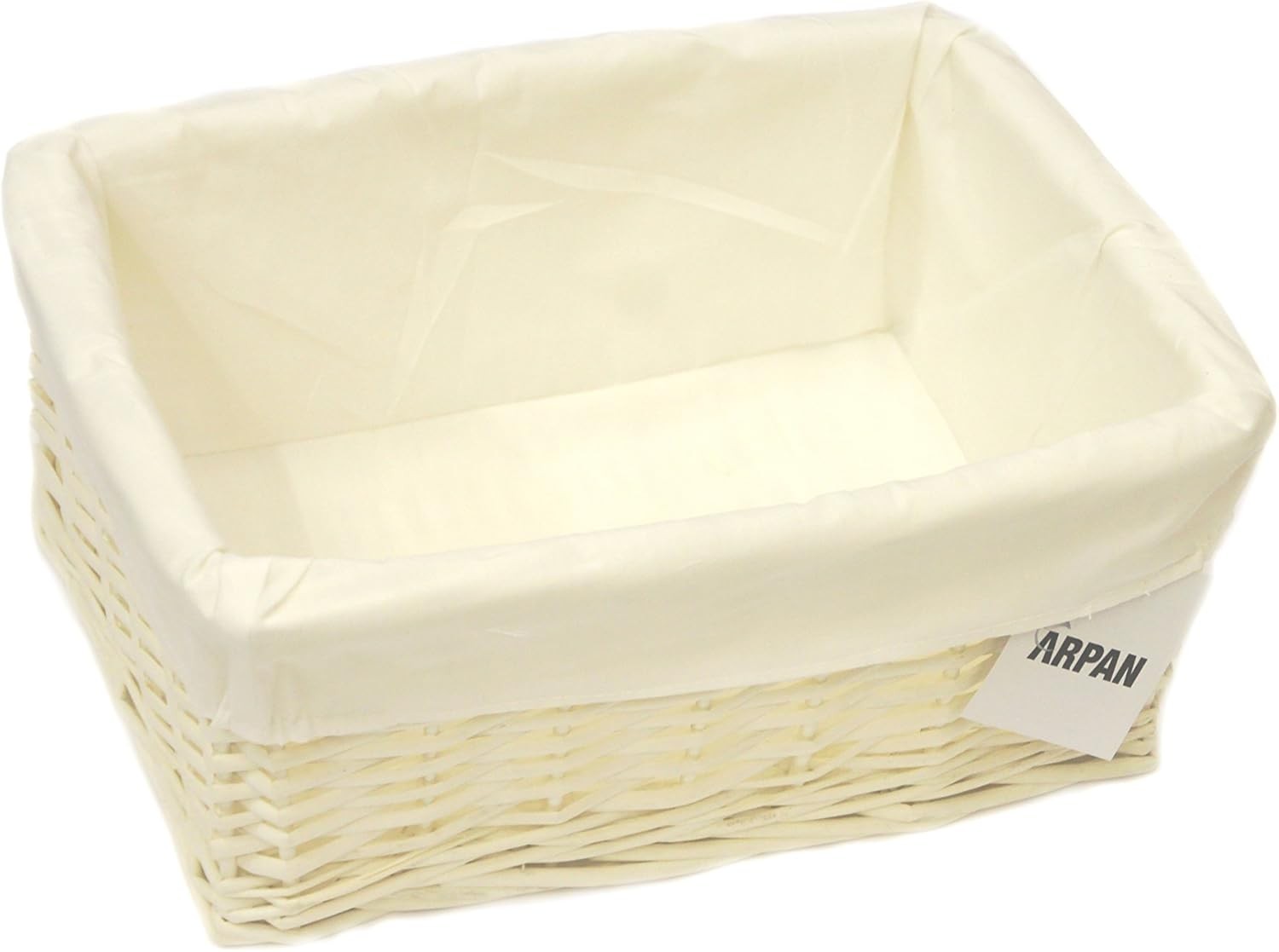 5-Piece White Wicker Laundry Basket Set with Lids & Liners | Large to Small