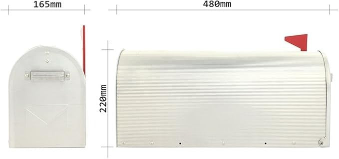 Lockable Aluminium Mailbox with Stand Mount Secure Post Box White Finish
