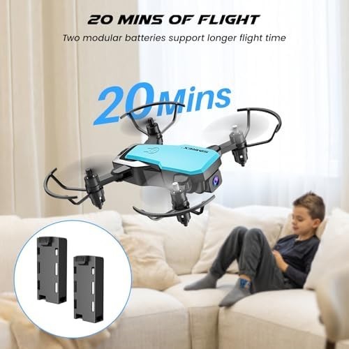 720P HD Foldable Mini Drone with Altitude Hold & 3D Flip (2 Batteries)