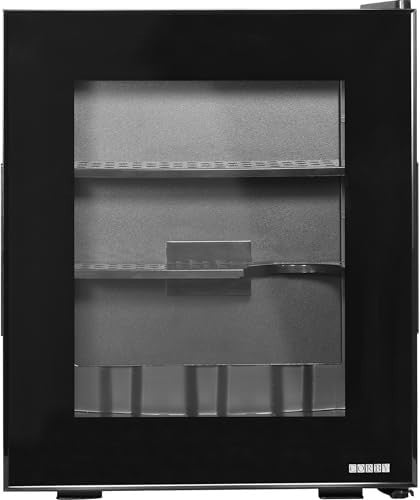 10L Black Corby Eton-E Mini Fridge Glass Door Tabletop Cooler LED