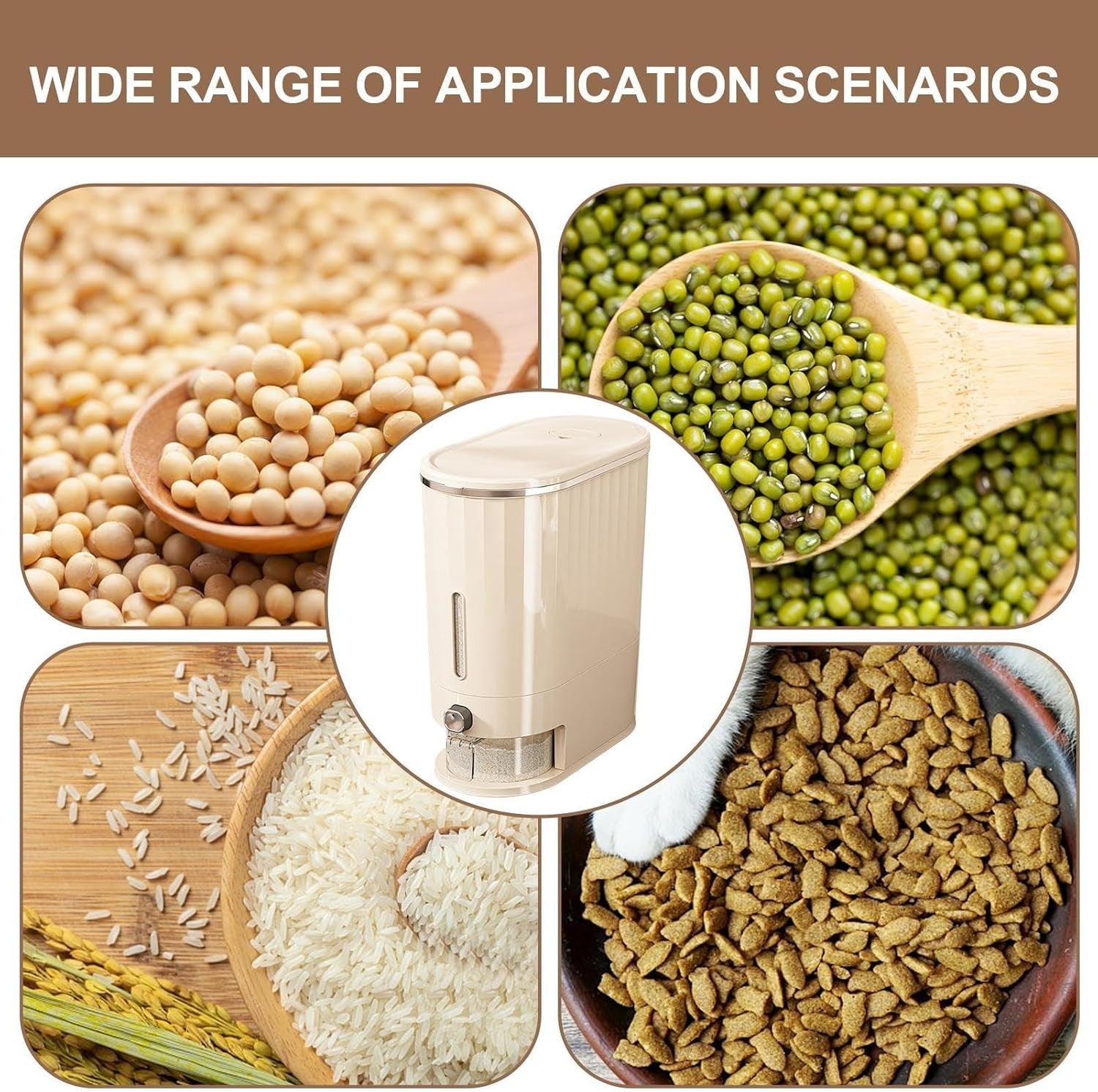 20 Catties Rice Dispenser Airtight ABS Grain Bin