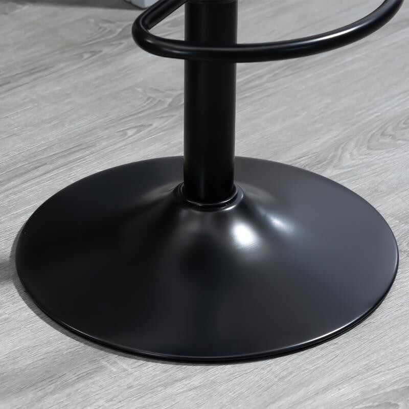 2x Adjustable Swivel Bar Stools Black PU Leather Chairs Kitchen Breakfast