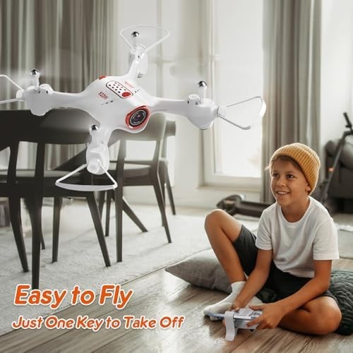 Mini Drone with Camera for Kids 360° Flip Easy Control Toy Gift with 2 Batteries