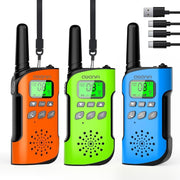 Kids Walkie Talkies 3 Pack USB-C Rechargeable VOX Long Range Toy Radios