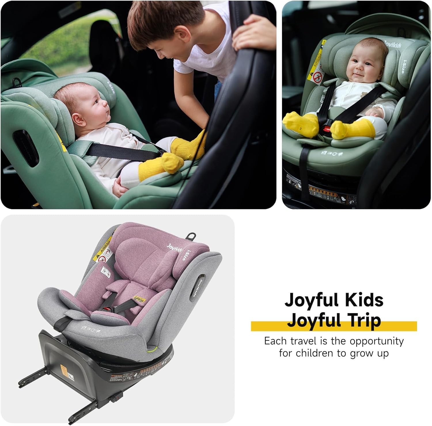 360° Rotating i-Size Baby Car Seat ISOFIX 40–150cm ERF Recline Safety