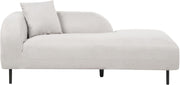 Grey Left-Hand Chaise Lounge Sofa | Retro Curved Back, Fabric & Cushion