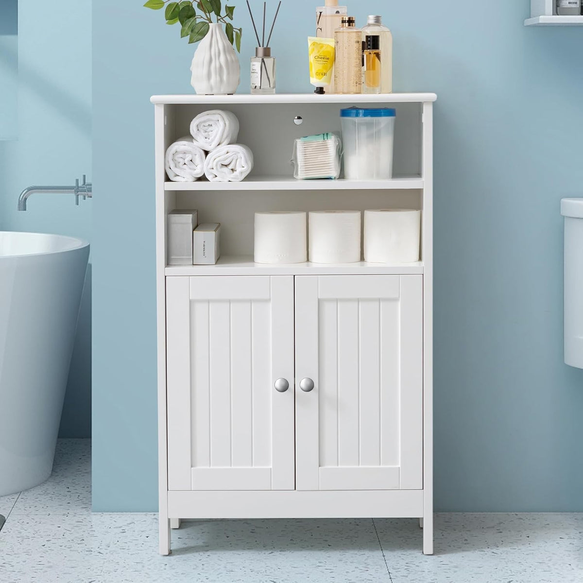 Bathroom Floor Cabinet with Doors & Adjustable Shelves – Durable Storage, 22"x11