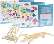 3D Wooden Crocodile Puzzle Craft Kit for Kids, Paint & Build Fun Set