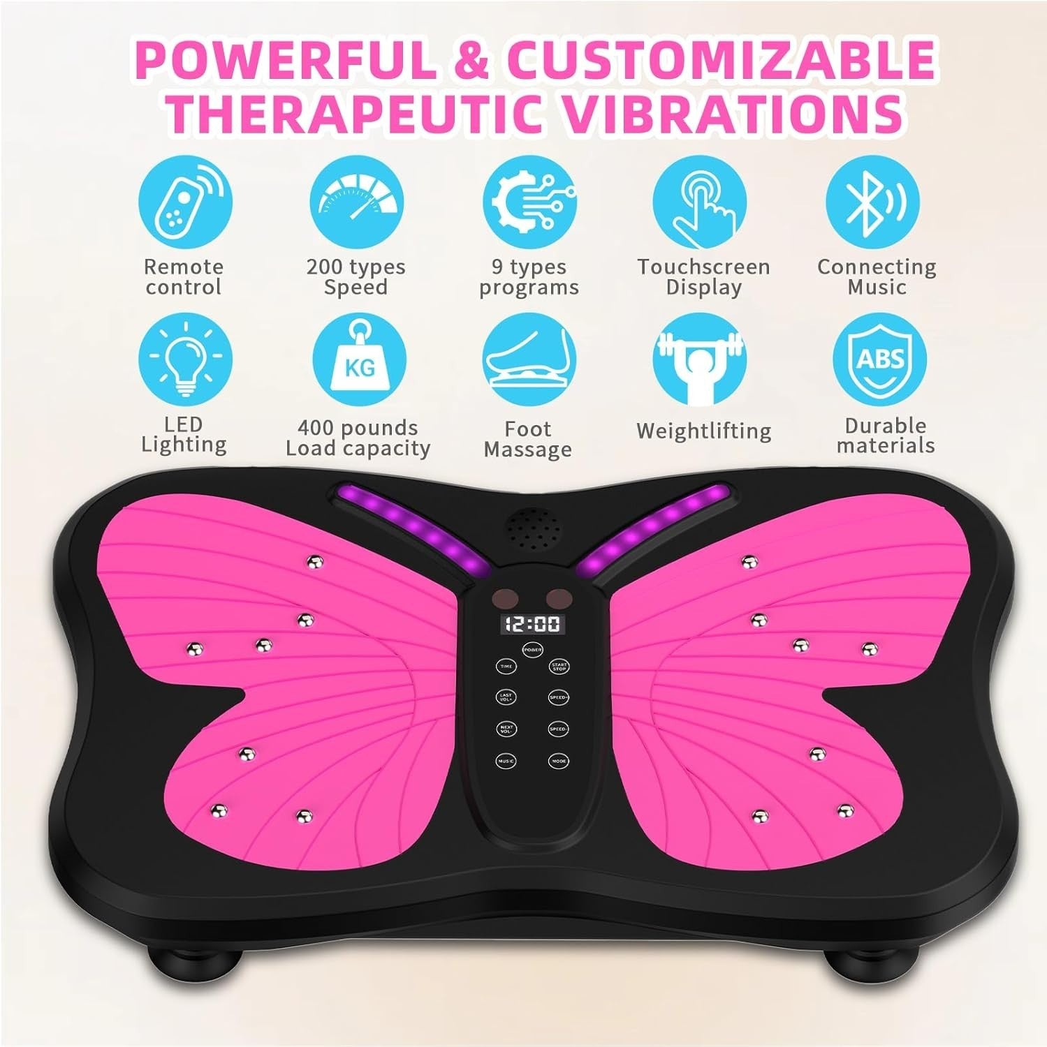 Vibration Plate Exercise Machine 3D Body Shaker 200 Speeds 400LB Home Gym