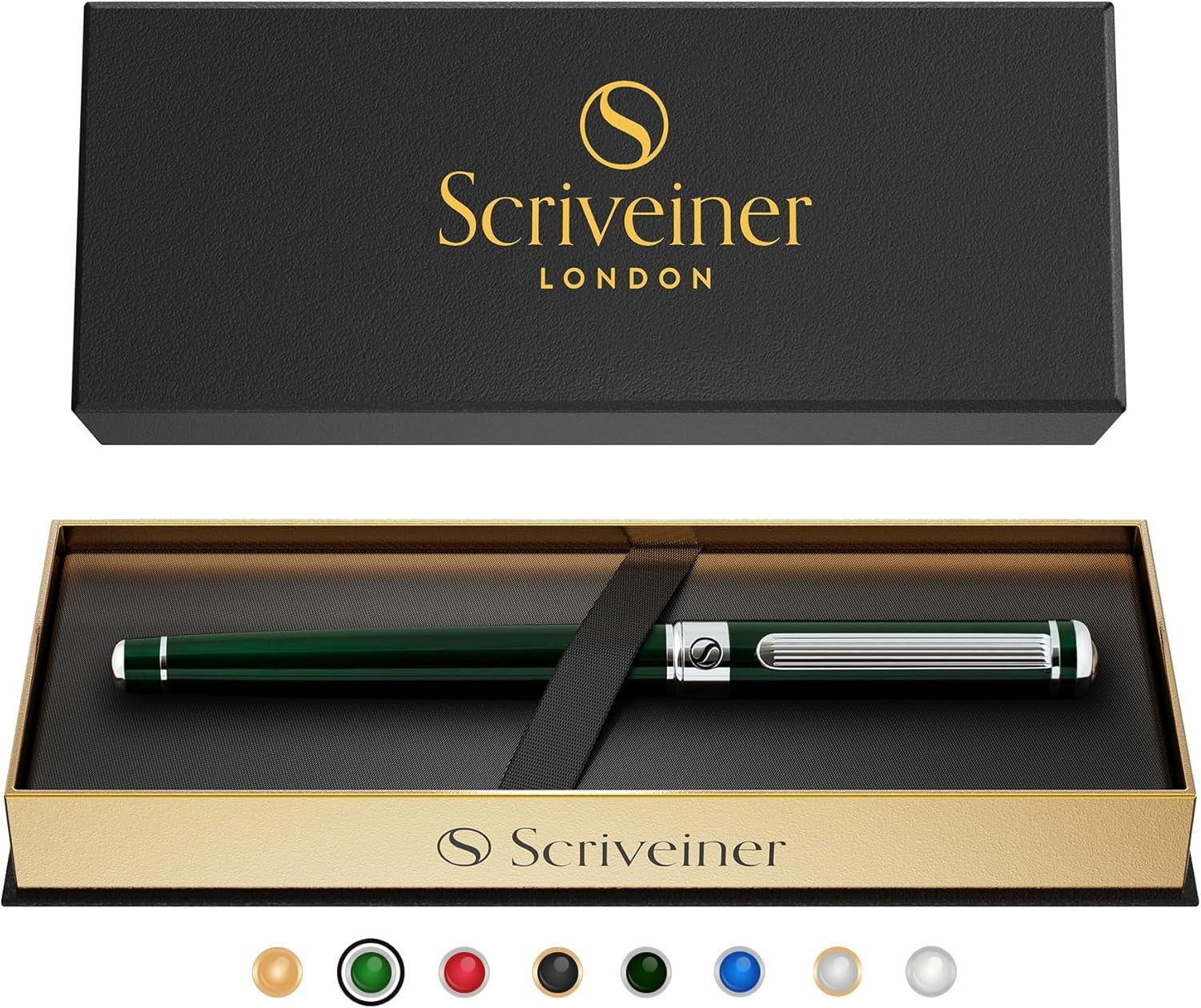 Luxury Rollerball Pen British Racing Green Chrome Medium Gift