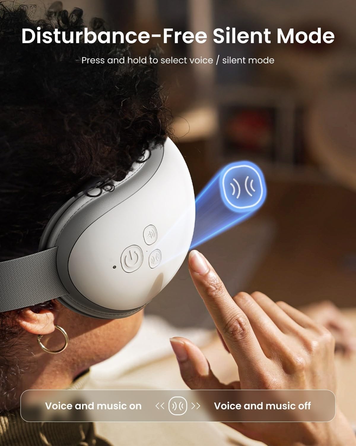 Heated Eye Massager Bluetooth Sleep Mask Dry Eyes Strain Relief