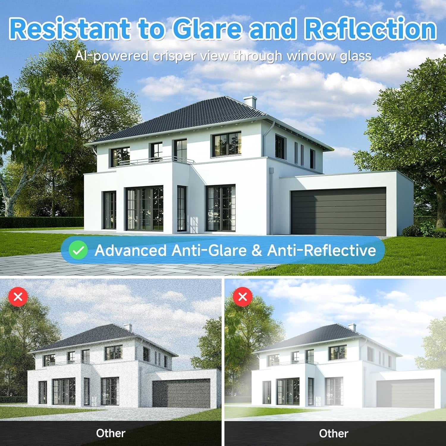 2K Window Security Camera 24/7 Recording Motion Detection Dual WiFi