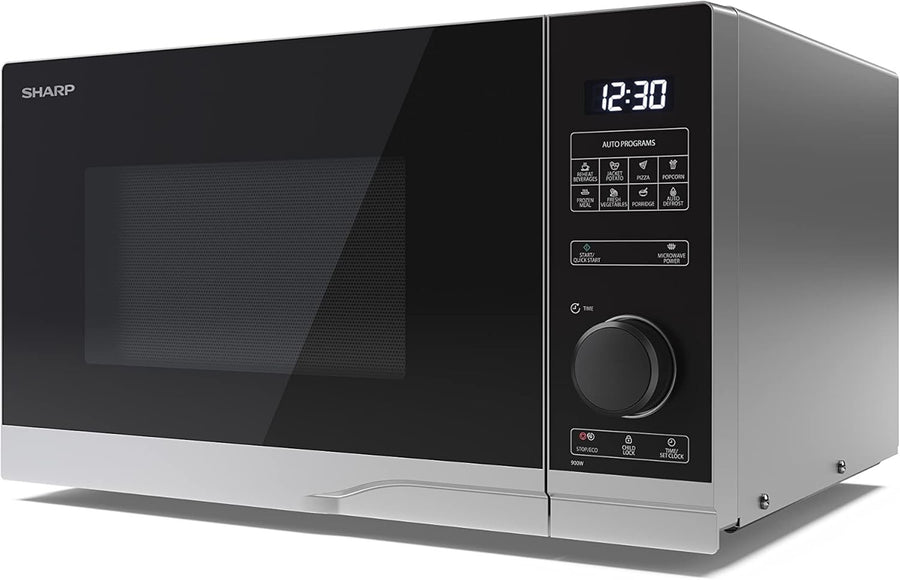 Silver 25L Digital Microwave 900W 10 Power Levels ECO Mode