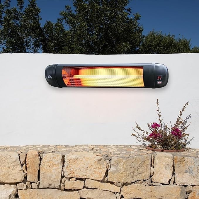 Outdoor Infrared Patio Heater 2000W Wall Mounted Remote Control Waterproof